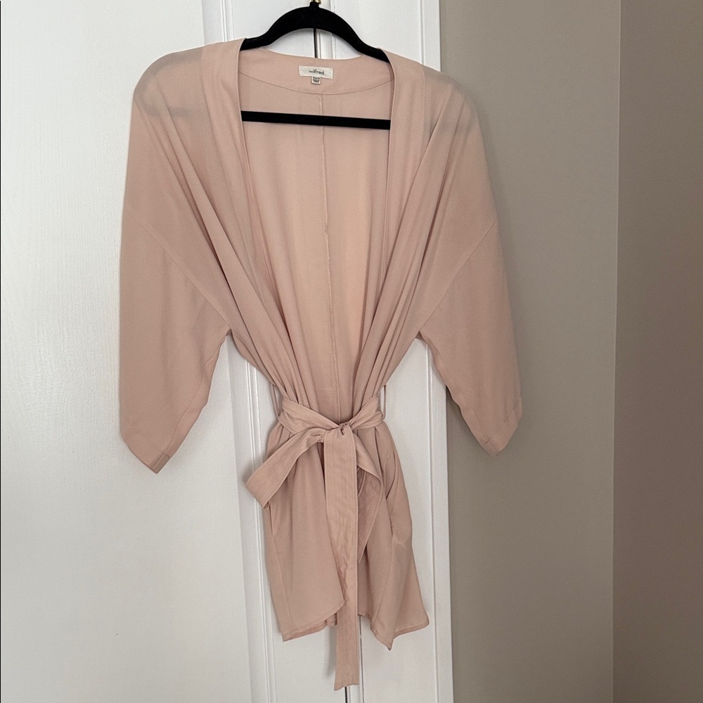 Aritzia Wilfred Soft Pink Kimono Robe